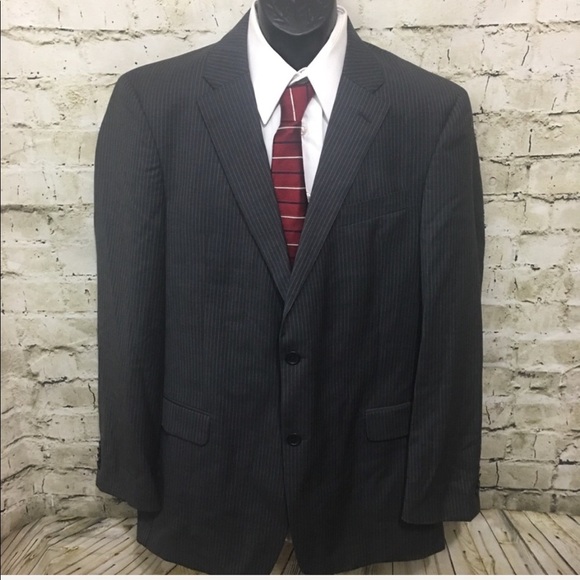 Tommy Hilfiger Gray Wool Pin Striped Blazer - Picture 1 of 6